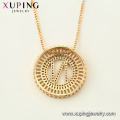 34437 venta al por mayor collar de moda xuping 18K color oro letra N lujoso collar hermoso